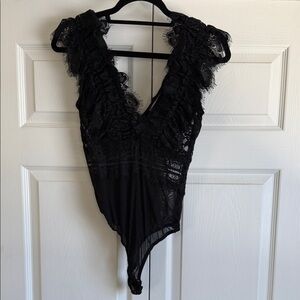 Elegant Black Lace Bodysuit
